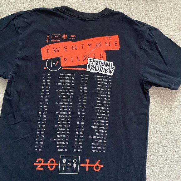 Twenty One Pilots S Emotional Roadshow 2016 Tour Double Sided Graphic T-Shirt - Picture 7 of 12
